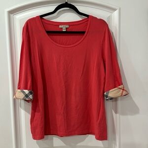 100% authentic BURBERRY half sleeve cotton top size XL TG